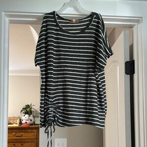 Striped Green and White Women's Top